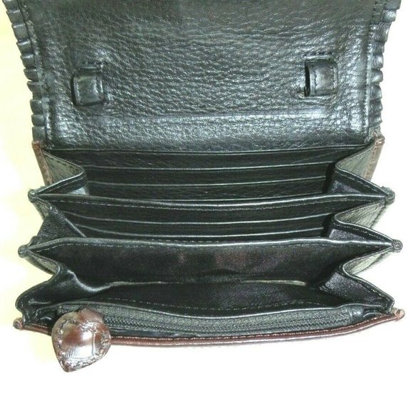 Brighton Leather Wallet Brown Crocodile Reptile - Picture 4 of 8